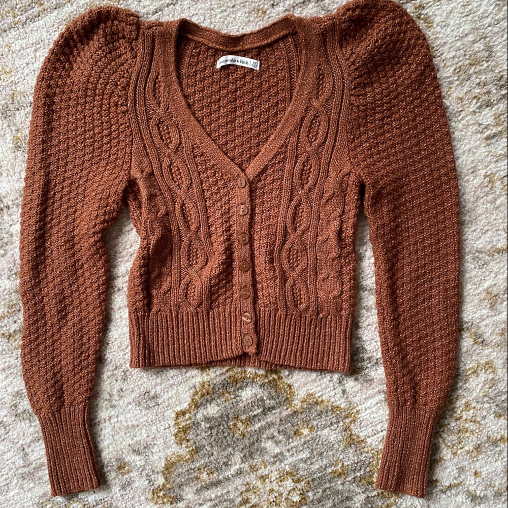 rust colored | cardigan | xsmall | abercrombie & fitch